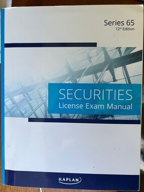 Kaplan Series 65, 63, SIE Securities License Exam Manual - Blue/White